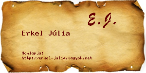 Erkel Júlia névjegykártya